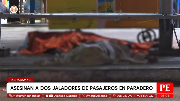 Asesinan a dos jaladores de pasajeros en paradero en Pachacámac. Foto: América Noticias Asesinan a dos jaladores de pasajeros en paradero en Pachacámac. Foto: América Noticias