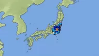 Sismo al sudeste de Tokio, en Japón. Imagen: JMA