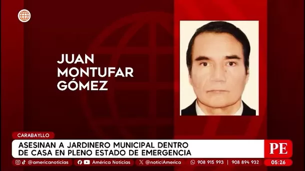 Jardinero municipal fue asesinado a balazos en Carabayllo. Foto: América Noticias Jardinero municipal fue asesinado a balazos en Carabayllo. Foto: América Noticias