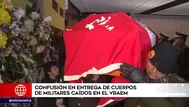 Confusión en entrega de restos de militares fallecidos en el Vraem