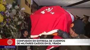 Error en entrega de cuerpos de militares. Video y foto: América Noticias