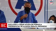 JEE excluye a César Acuña de la fórmula presidencial de APP