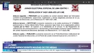 JEE de Lima Centro 1 rechaza pedido de Juntos por el Perú para anular 1.751 mesas en Lima