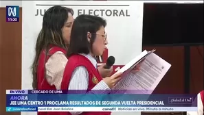 El Jurado Electoral Especial (JEE) Lima Centro 1 proclamó este sábado los resultados descentralizados de la segunda vuelta presidencial correspondiente a su jurisdicción./ Video: Canal N