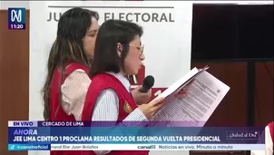 El Jurado Electoral Especial (JEE) Lima Centro 1 proclamó este sábado los resultados descentralizados de la segunda vuelta presidencial correspondiente a su jurisdicción./ Video: Canal N