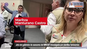 Maritza Manturano, actual jefa del gabinete de asesores del ministro de Defensa Rafael Belaunde, es investigada por la Fiscalía como presunta cabeza de la red criminal "Los servidores fantasmas de EMILIMA". Según la tesis fiscal, cuando fue gerente de EMILIMA habría liderado el desvío de fondos públicos mediante la contratación fraudulenta de 22 locadores de servicios "fantasmas". Video: Cuarto Poder