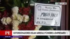 Jesús María: Extorsionadores dejan arreglo fúnebre en vivienda de empresario