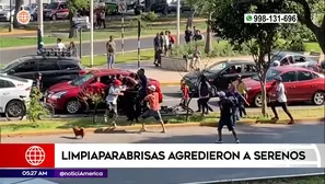 Limpiaparabrisas agredieron a serenos. Foto y video: América Noticias