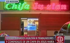 Jesús María: sujetos armados asaltan a trabajadores y comensales de un chifa - Noticias de chifa