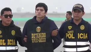 El cabecilla de Los Pulpos, Jhonsson Cruz, llegó a Lima en un avión Hércules de la FAP y fue conducido a una sede policial para quedar a disposición de la justicia. Video: Canal N