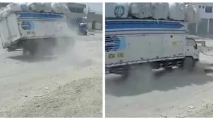 Jicamarca: Camión choca contra buzón expuesto por obra inconclusa/ América Noticias