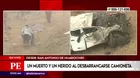 Jicamarca: un muerto y un herido tras caída de camioneta