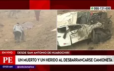 Jicamarca: un muerto y un herido tras caída de camioneta - Noticias de camioneta