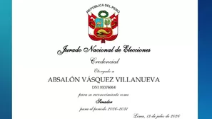 El JNE dejó sin efecto la credencial de Rafael López Aliaga al determinar que no juramentó al cargo. El exministro de Agricultura, Absalón Vásquez, fue convocado para asumir el escaño en el Senado por Renovación Popular. Video: Canal N