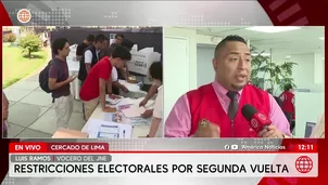 JNE: Desde hoy rigen restricciones por segunda vuelta. Foto y video: América Noticias