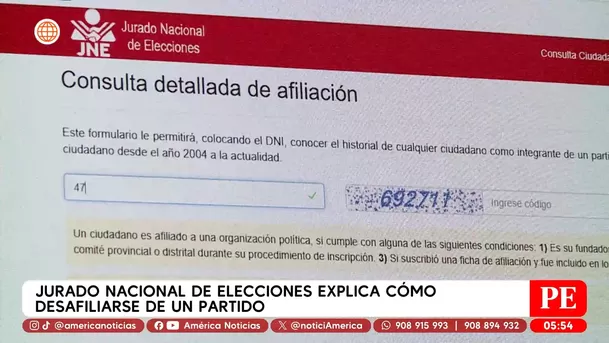 Jurado Nacional de Elecciones explica cómo desafiliarse de un partido. Foto: América Noticias