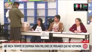 JNE inicia trámite de dispensa para omisos al voto
