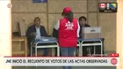 JNE inició el recuento de votos de actas observadas