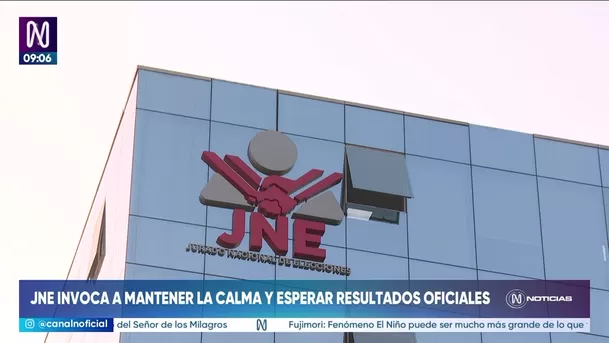 JNE pide calma ante resultados ajustados. Foto: Canal N JNE pide calma ante resultados ajustados. Foto: Canal N