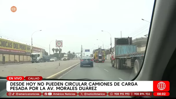 Jorge Chávez: Restringen paso de carga pesada en Morales Duárez. Foto: América Noticias