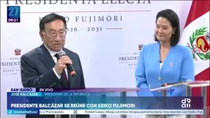 El presidente de la República, José Balcázar, sostuvo este jueves una reunión con la presidenta electa, Keiko Fujimori, en el marco del proceso de transferencia de gobierno./ Video: Canal N