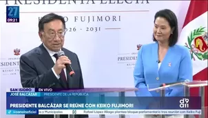 El presidente de la República, José Balcázar, sostuvo este jueves una reunión con la presidenta electa, Keiko Fujimori, en el marco del proceso de transferencia de gobierno./ Video: Canal N