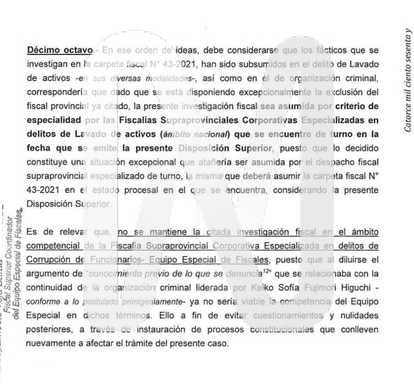 José Domingo Pérez fue excluido de investigación a Keiko Fujimori