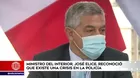 Ministro José Elice reconoció que existe una crisis en la Policía Nacional