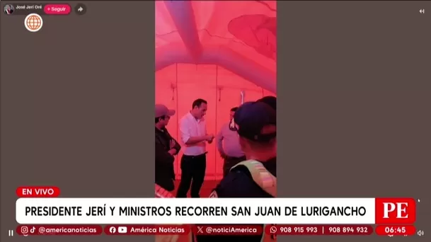 José Jerí recorre San Juan de Lurigancho por estado de emergencia con ministros y alcalde. Foto: América Noticias