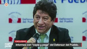 El defensor del Pueblo, Josué Gutiérrez, sustentó viajes al extranjero con informes oficiales que contienen párrafos copiados sin citar. Video: Cuarto Poder