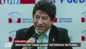 El defensor del Pueblo, Josué Gutiérrez, sustentó viajes al extranjero con informes oficiales que contienen párrafos copiados sin citar. Video: Cuarto Poder