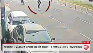 Valery Tatiana Perales Carrasco, de 18 años, falleció luego de ser atropellada por una motocicleta conducida por el suboficial de la Policía Nacional./ Video: América Noticias