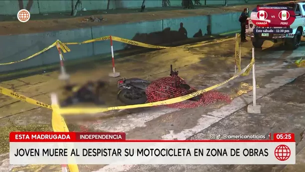 Joven de 20 años muere tras despistar su moto en Independencia. Foto: América Noticias