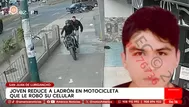 Joven atrapó a ladrón en motocicleta que robó su celular en SJL