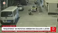 Joven cae al huir de ladrones en mototaxi en SJM