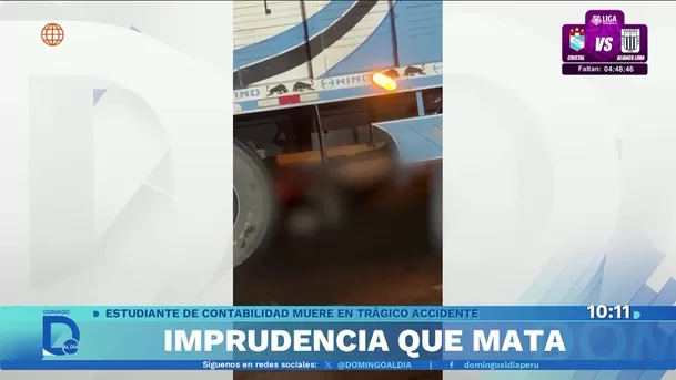 Joven contadora muere tras choque de motocicleta y camión en Ate. Foto: Domingo Al Día