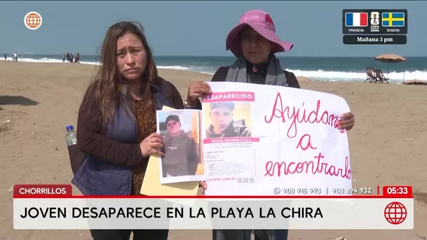 Joven estudiante desaparece en la playa La Chira de Chorrillos. Foto: América Noticias
