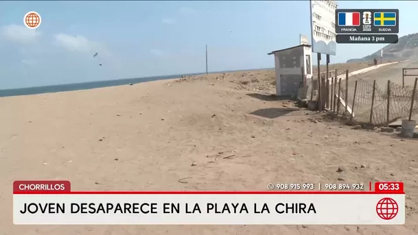 Joven estudiante desaparece en la playa La Chira de Chorrillos. Foto: América Noticias