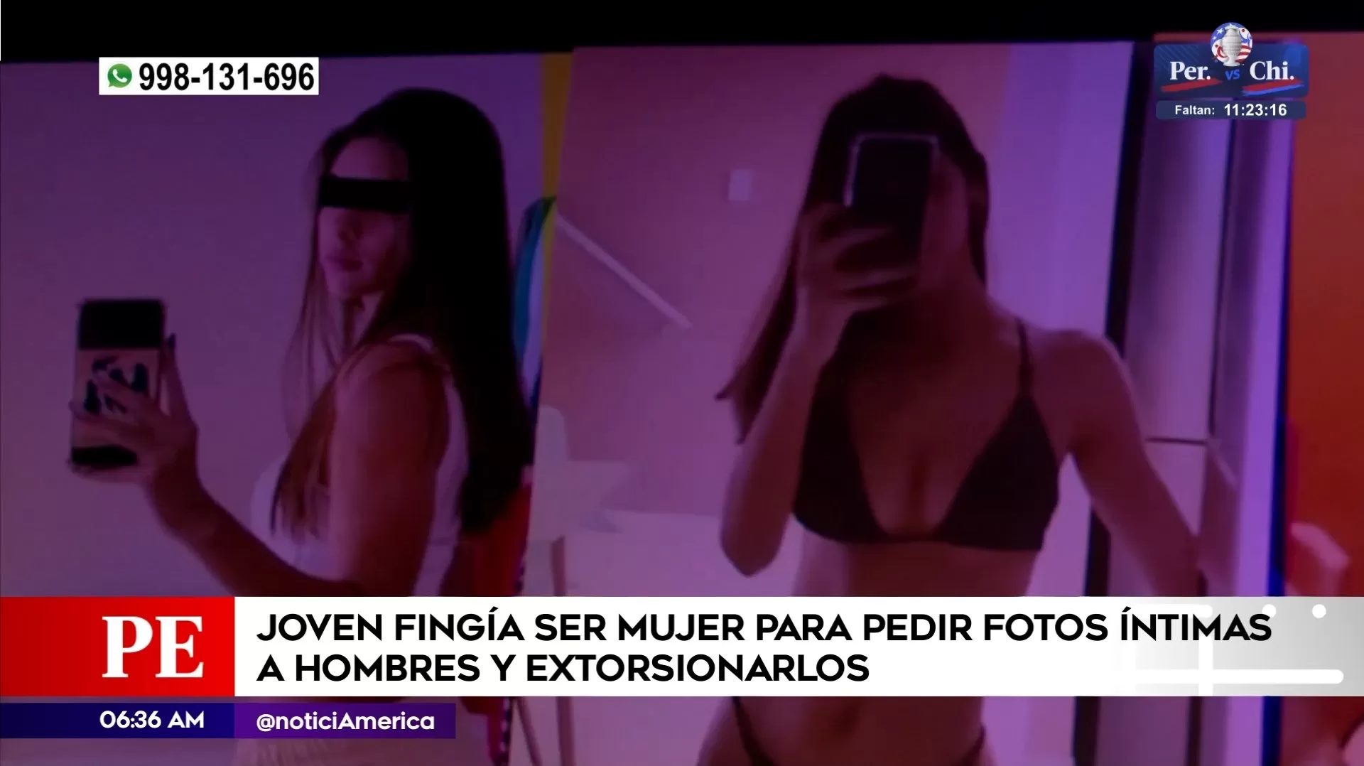 Joven fingía ser mujer para extorsionar a víctimas. Foto: América Noticias