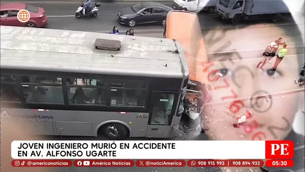 Joven ingeniero murió en accidente en avenida Alfoso Ugarte. Foto: América Noticias
