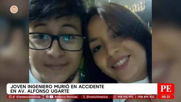 Joven ingeniero murió en accidente en avenida Alfoso Ugarte. Foto: América Noticias