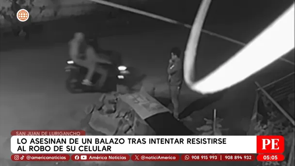 Joven muere al resistirse al robo de su celular en San Juan de Lurigancho. Foto: América Noticias