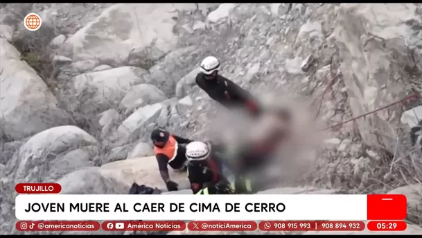 Joven muere tras caer del cerro Chiputur en Trujillo. Foto: América Noticias Joven muere tras caer del cerro Chiputur en Trujillo. Foto: América Noticias