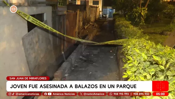 Joven fue asesinada a balazos en un parque en San Juan de Miraflores. Foto: América Noticias