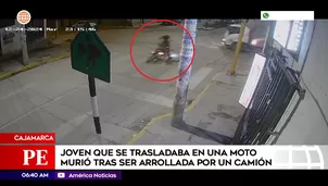 Joven que iba en una moto murió tras ser arrollada por camión en Cajamarca. Foto y video: América Noticias