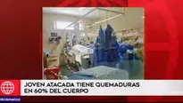 Joven presenta quemaduras en el 60% del cuerpo. Foto: captura de TV