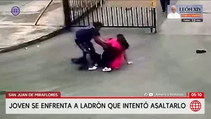 Joven se enfrenta a ladrón que intentó asaltarlo en SJM. Foto y video: América Noticias
