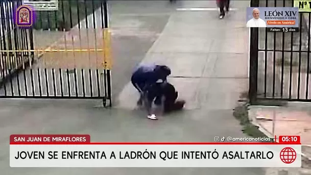 Joven se enfrenta a ladrón que intentó asaltarlo en SJM. Foto: América Noticias