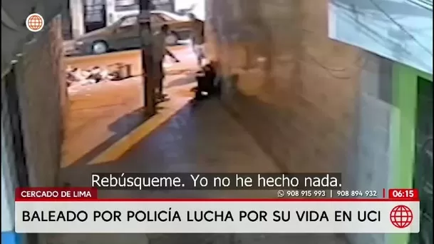 Policía disparó a joven de 21 años en el Cercado de Lima y familia niega que haya robado/ América Noticias Policía disparó a joven de 21 años en el Cercado de Lima y familia niega que haya robado/ América Noticias