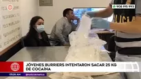 Jóvenes burriers intentaron sacar casi 25 kilos de cocaína en el aeropuerto Jorge Chávez. Foto y video: América Noticias